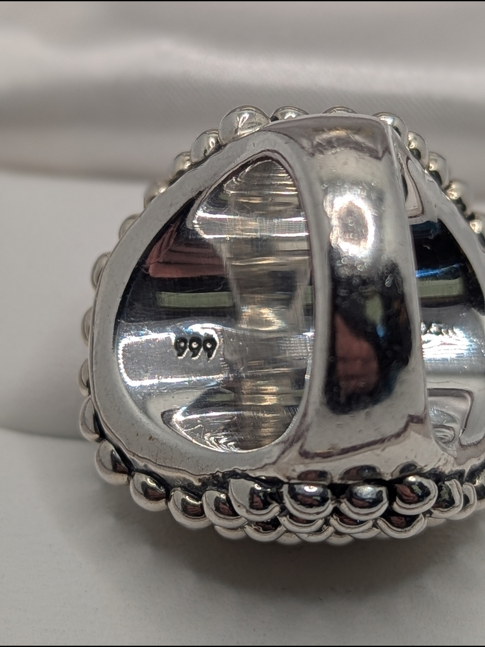 🌟 Striking Vintage Mexican Fine Silver (.999) Beaded Dome Statement Ring 🌟 - Picture 3 of 7